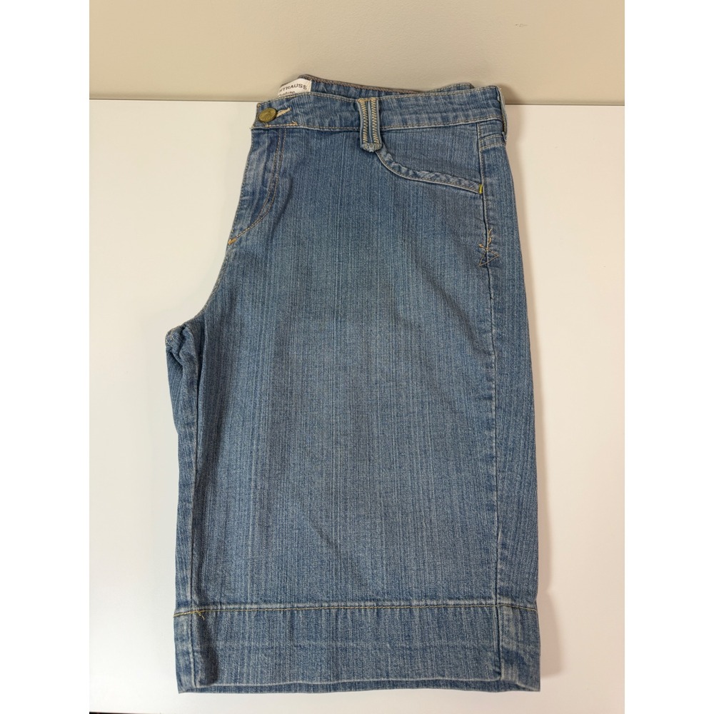Women's Blue Denim Jean Shorts - Casual Mid-Rise
